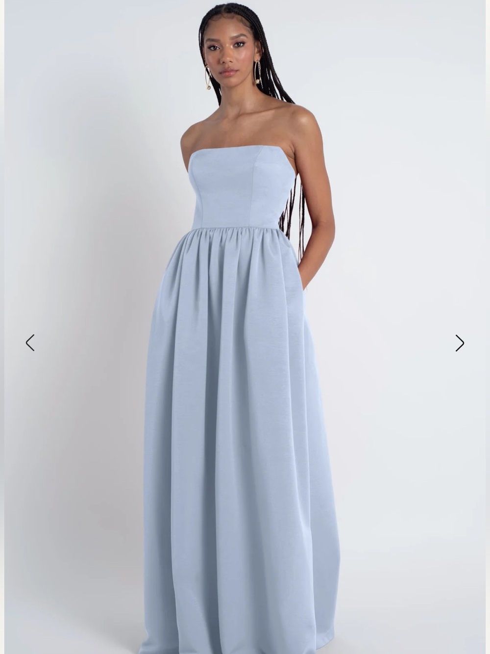 Jenny Yoo Laney Whisper Blue Strapless Dress